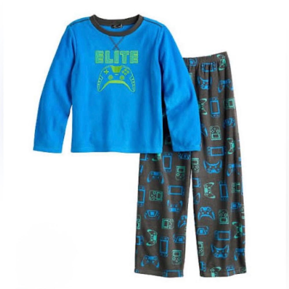 Cuddl Duds Boys Fleece Pajamas- Gaming Theme| Size: XL 14/16